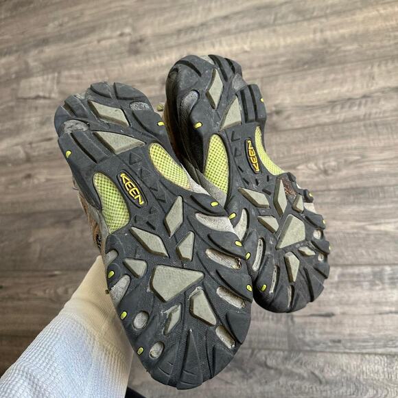 Vintage Brown Green Tactical Rubber Toe Keen Hiking Sporty Trail Shoes - Picture 5 of 8